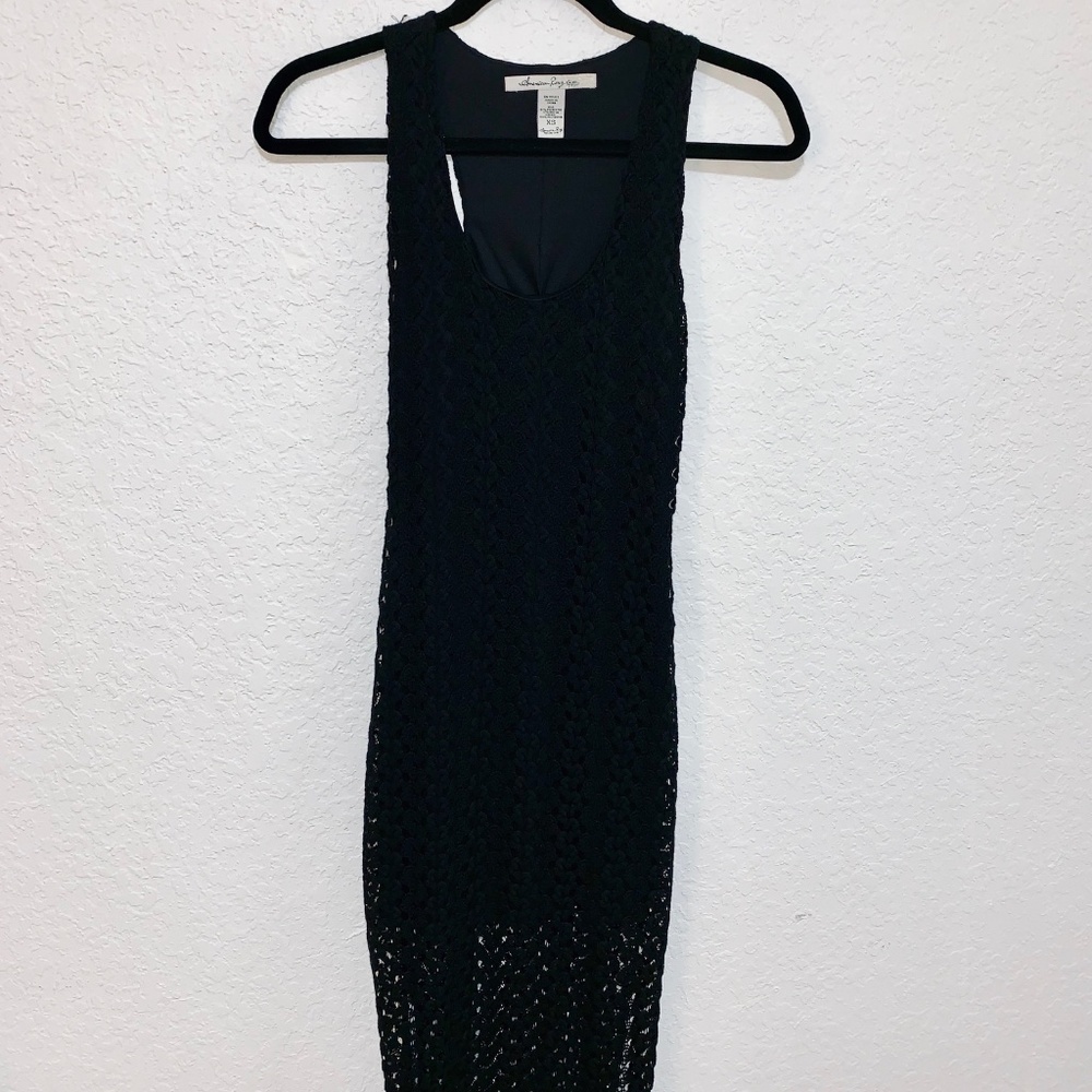 American Rag Black Boho Crochet Dress
